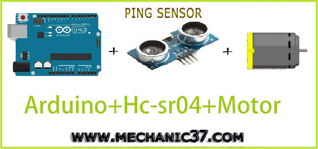 dc motor को distance sensor hc-sr04 से 