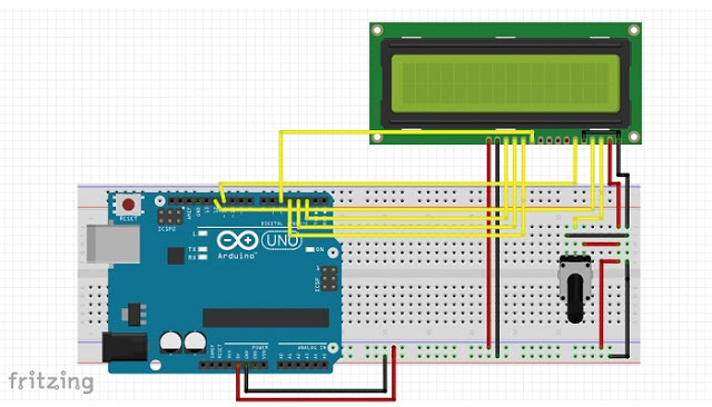 इस प्रकार lcd को arduino से connect करें 