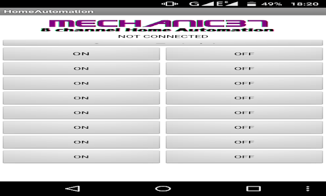 mobile app 8 channel relay home automation Android app home automation 8 relay channel