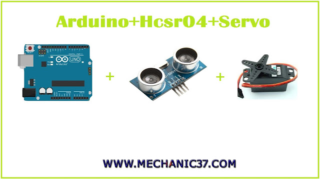 Arduino uno +Hc-sr04 +Servo motor