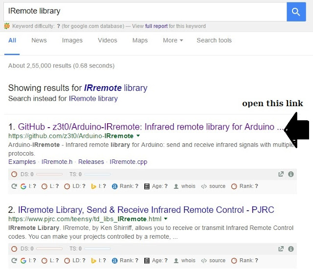 search on google- Iremote library