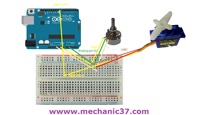 Servo And Potentiometer Circuit servo and potentiometer