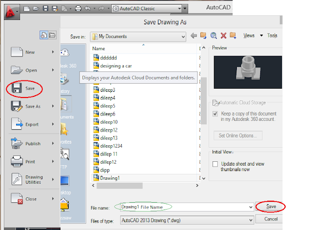 इस Command से आपकी AutoCAD की File Save होती है