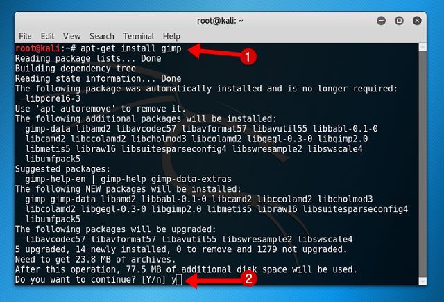 apt-get install gimp in kali linux