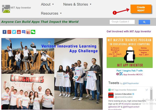 सबसे पहले MIT App Inventor की website पर जाएँ