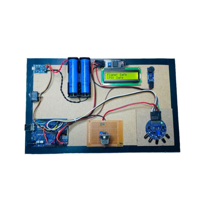 LPG Gas And Flame Detector With LCD For Students Complete Project With Report
