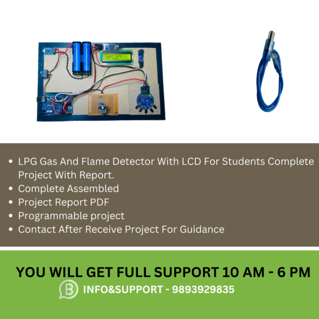 LPG Gas And Flame Detector With LCD For Students Complete Project With Report - Image 3