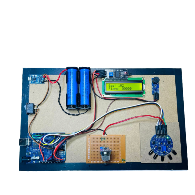 LPG Gas And Flame Detector With LCD For Students Complete Project With Report - Image 2
