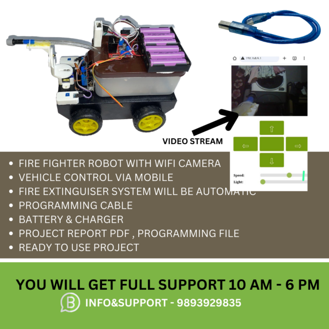 Fire Fighter Robot with Wi-Fi Camera Control System Project With Report - Image 3